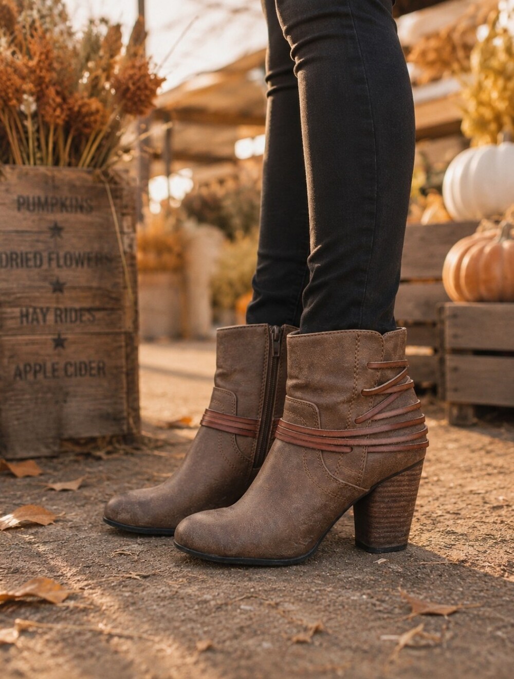 Madden Girl Brown Wrap Strap Ankle Boots Boho Festival Size 7